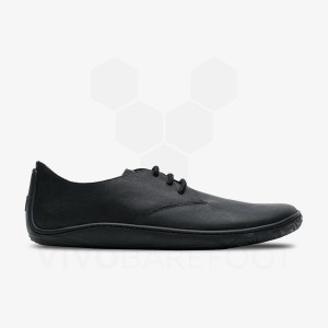 Black Men's Vivobarefoot Addis Oxford Lifestyle Shoes | UAE 297BA