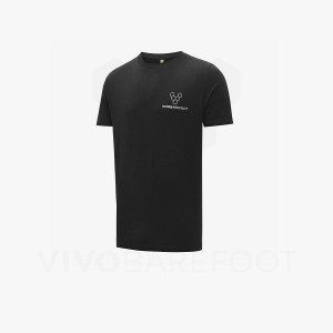 Black Men's Vivobarefoot Rapanui T Shirts | UAE 277VJ