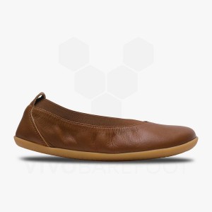 Brown Women's Vivobarefoot Opanka Ballerina Lifestyle Shoes | UAE 121VJ