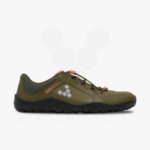 Dark Olive Men's Vivobarefoot Primus Trail III All Weather FG Training Shoes | UAE 323BA