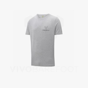 Grey Men's Vivobarefoot Rapanui Naturally Coloured T-shirt T Shirts | UAE 279TL