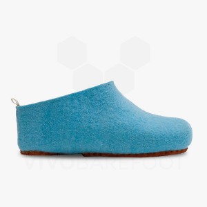 Light Turquoise Men's Vivobarefoot MIM Felt Slippers | UAE 281RX