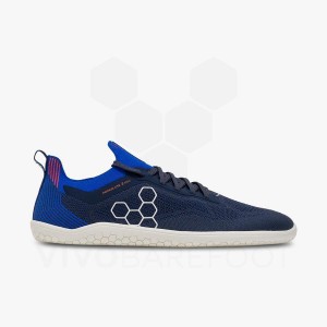 Navy Men's Vivobarefoot Primus Lite Knit Road Running Shoes | UAE 389NN