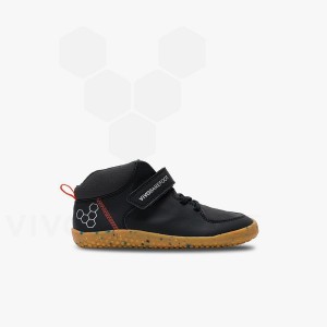 Obsidian Kids' Vivobarefoot Primus Ludo Hi Preschool Shoes | UAE 032GY