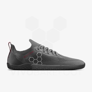 Obsidian / Dark Grey Women's Vivobarefoot PREORDER 'PRIMUS LITE KNIT JJF' Road Running Shoes | UAE 211JE