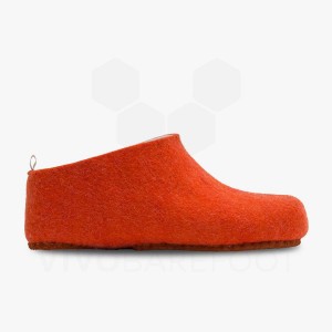 Orange Men's Vivobarefoot MIM Felt Slippers | UAE 280SZ