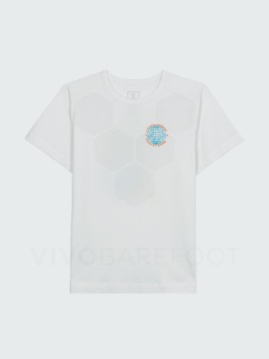 White Men's Vivobarefoot Finisterre Sport T Shirts | UAE 285NN