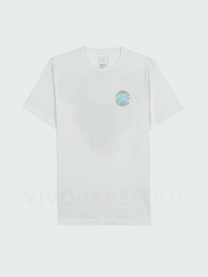 White Men's Vivobarefoot Finisterre T Shirts | UAE 286MM