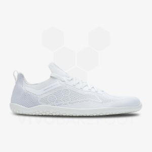 White Men's Vivobarefoot Primus Lite Knit Road Running Shoes | UAE 388OB