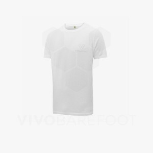 White Men's Vivobarefoot Rapanui T Shirts | UAE 276WH